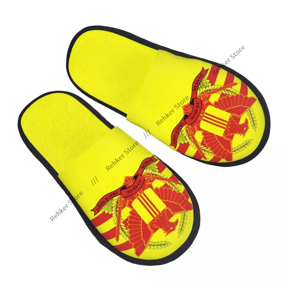 War Flag Of South Vietnam Indoor Slippers Furry Slipper Winter Home Shoes House Flat Closed Toe Slides Flip Flops