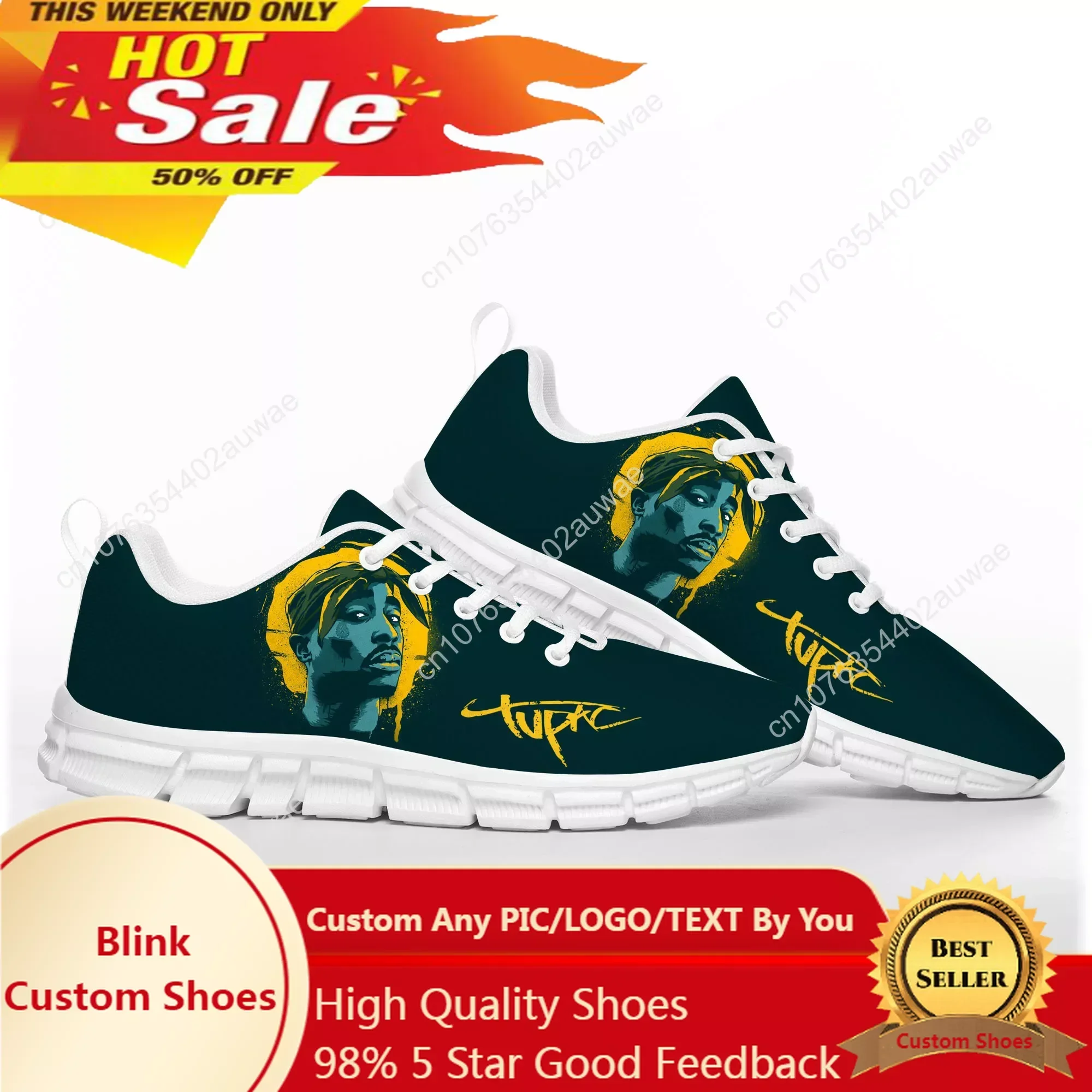 Zapatillas deportivas Tupac 2pac Hip Hop para hombre y mujer, zapatos cómodos de moda, informales, personalizados, de alta calidad