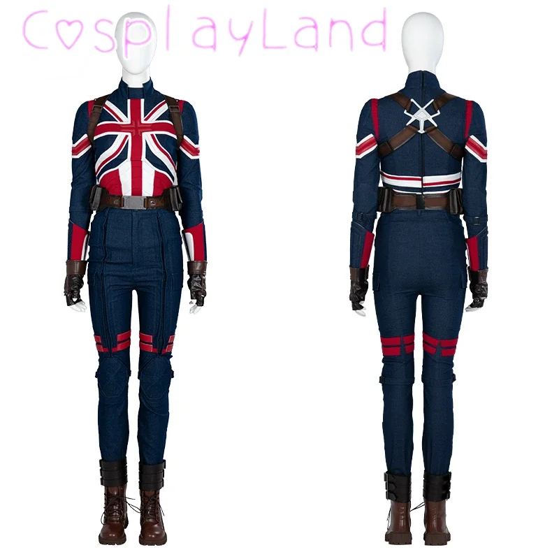 

Peggy Carter Cosplay Captain Costume Halloween Masquerade Women Outfit With Accessories Team Leader Uniform Suit Clothing