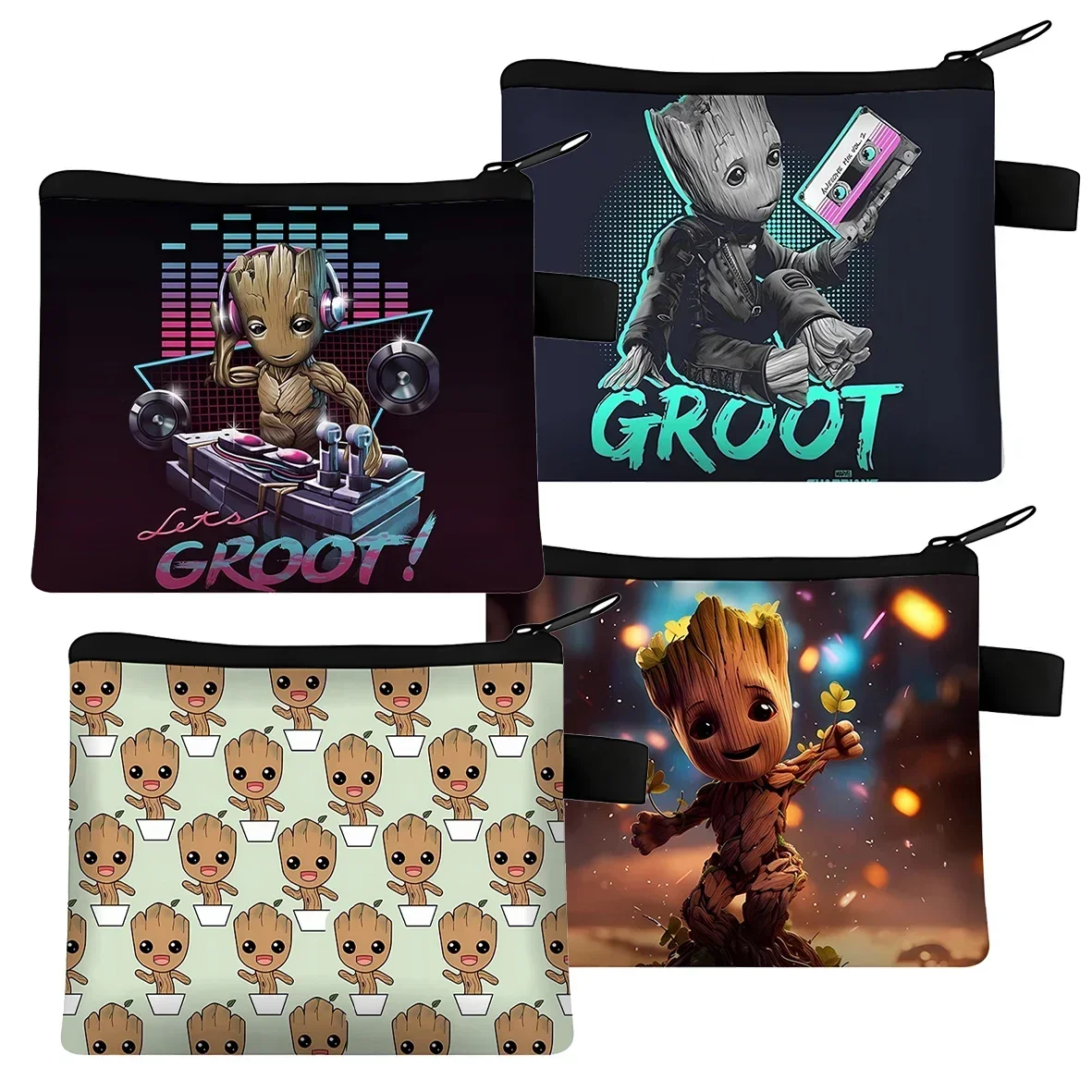 Marvels Groots Student Coin Purse Movie Cartoon Printed Child Wallets Cute Teenages Go To School and Men Office Storage Mini Bag