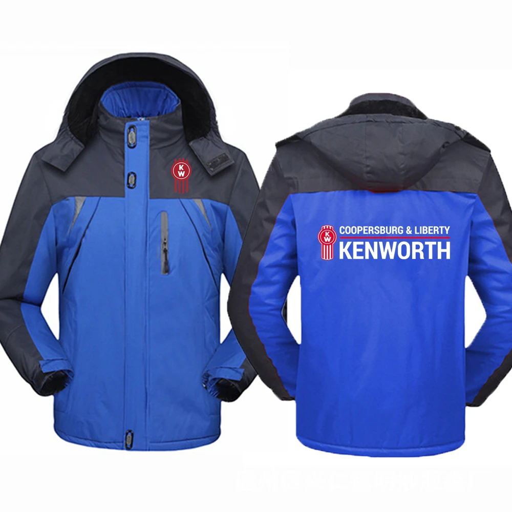 Inverno Novo Kenworth Logo Print Custom Made Spliced Homens Zipper Down Jacket Algodão Quente Engrossar Casual Moda Homem Mulheres Sportswea