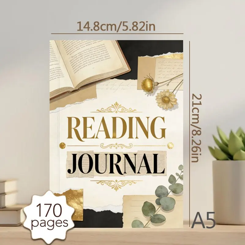 A5 Reading Journal,Book Reading Planner with 170 Pages,52 Book Review Templates,Gift for Book Lovers to Note Quotes & Book Notes