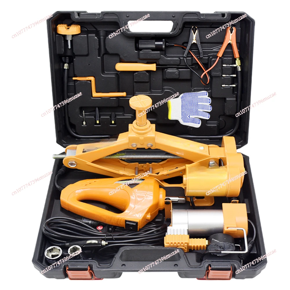 

3 Ton Electric Car Jack Kit Lifting Set 12V 3 in 1 Scissors Car Jacks with Impact Wrench and Pump Auto Lift Repair Tools