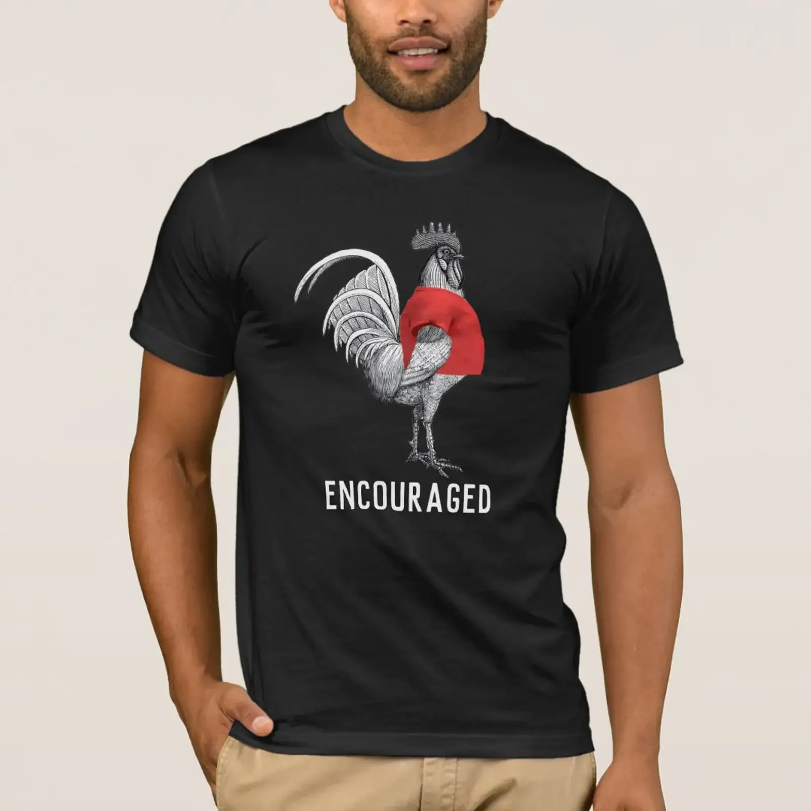 T-shirt humoristique avec texte blanc « T Shirtcocking Encouraged », style vintage délavé, légèrement respirant, graphique tendance, décontracté, confortable et élégant