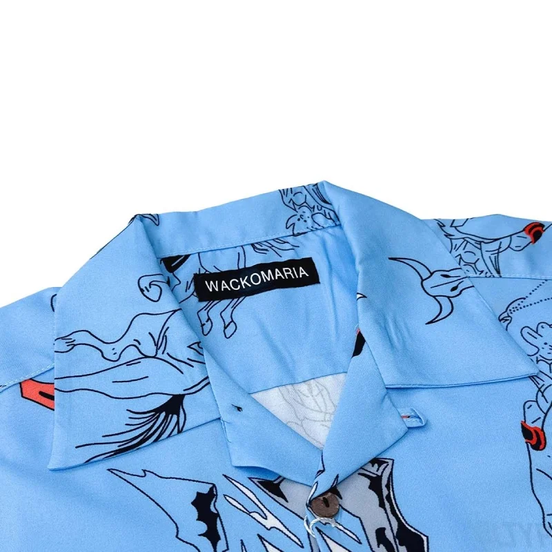 Summer Trend WACKO MARIA Best 25SS New Pegasus Totem Full Print Casual Premium Hawaii Short Sleeve Shirt