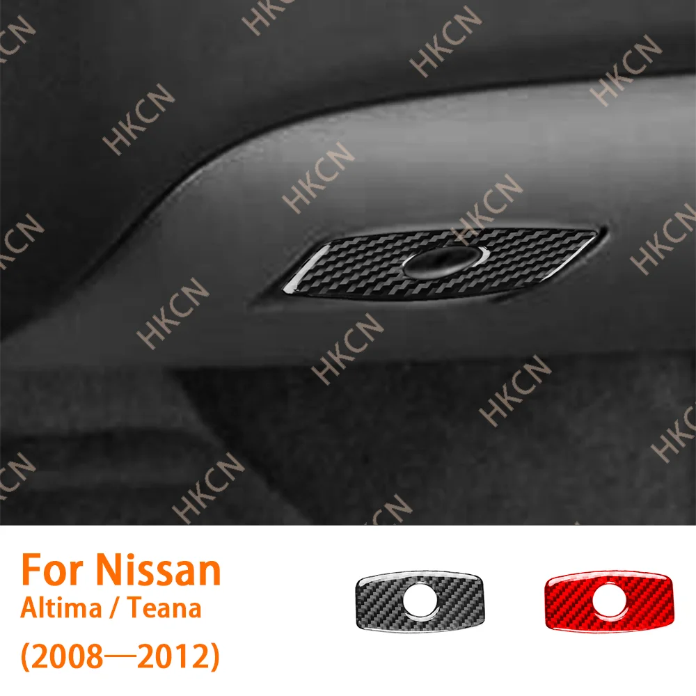 

Carbon Fiber Copilot Storage Box Handle Panel Car Accessories Interior Cover Trim Sticker For Nissan Altima / Teana 2008—2012