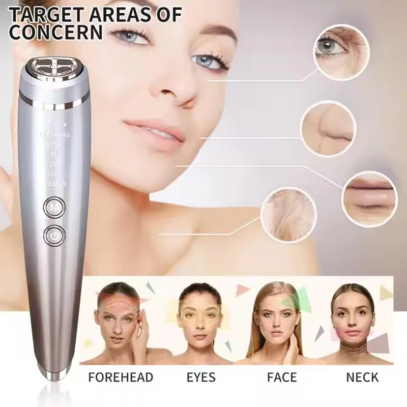 EMS เครื่องนวดหน้าความถี่สูง 6IN1 Face Lifting Microcurrents สําหรับใบหน้าและดวงตากระชับ RF Beauty Health Face Care เครื่องมือ