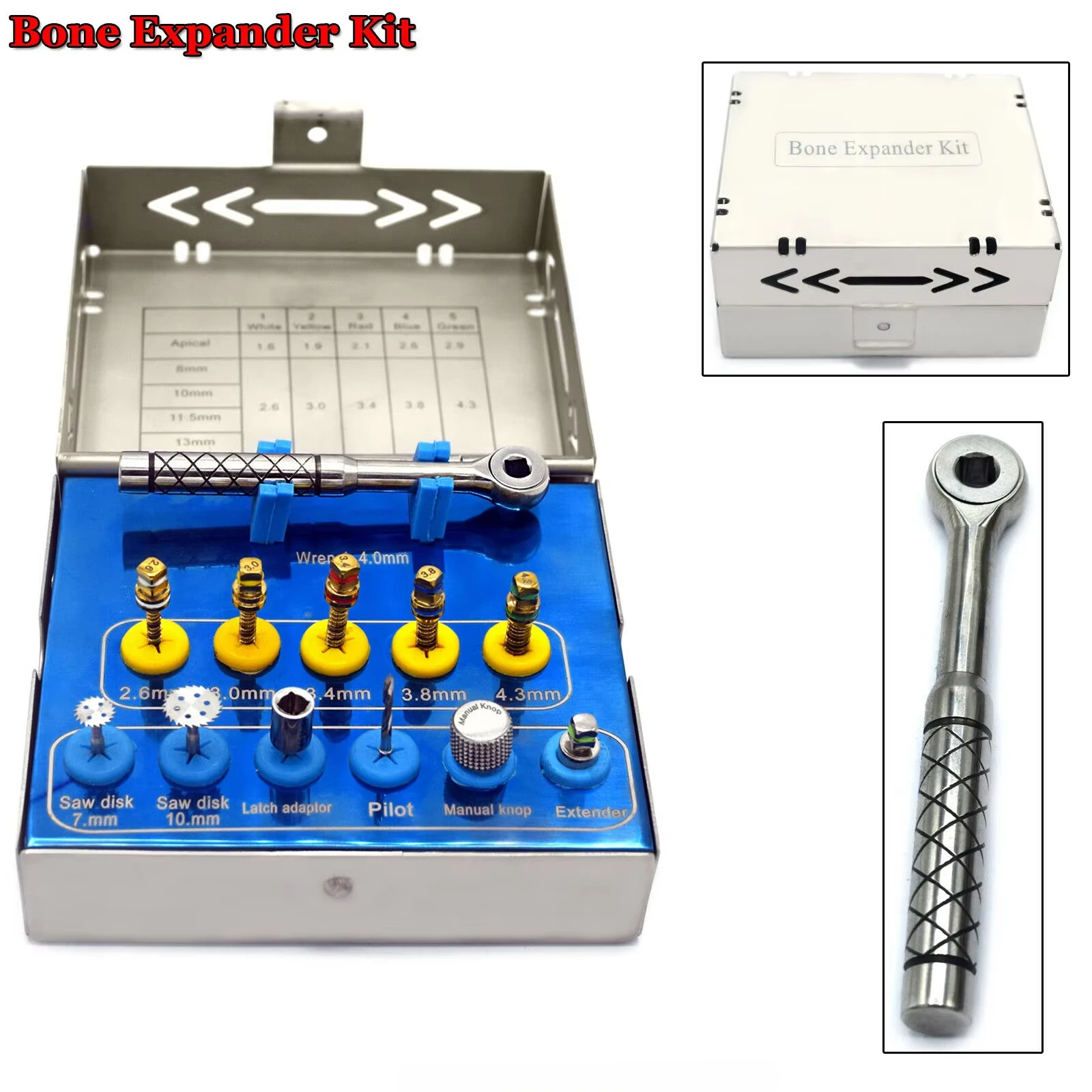 Bone Expander Kit Dent Expansion Preparation Impl Surgery Saw Disk Drills Bone Expansion Kit for Sinus Lift