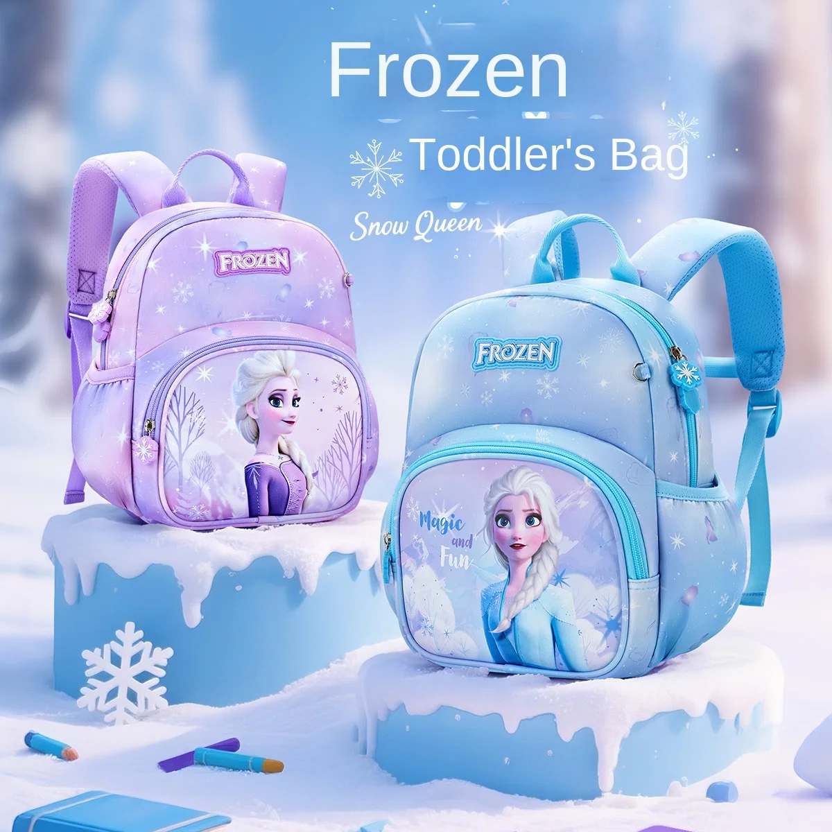 

Disney Girl Kindergarten School Bag Frozen Elsa Anna Student Shoulder Orthopedic Backpack Large Capacity Light Kids Gift Mochila
