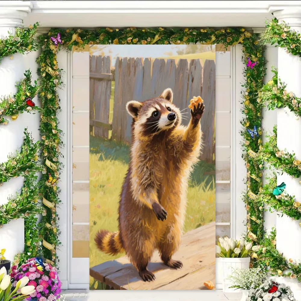 أنيمي الراكون الأرز الكعك حفلة عيد ميلاد خلفية لطيف الغابات الحيوانات التصوير خلفية غطاء الباب طفل الطرف الديكور هدية #4