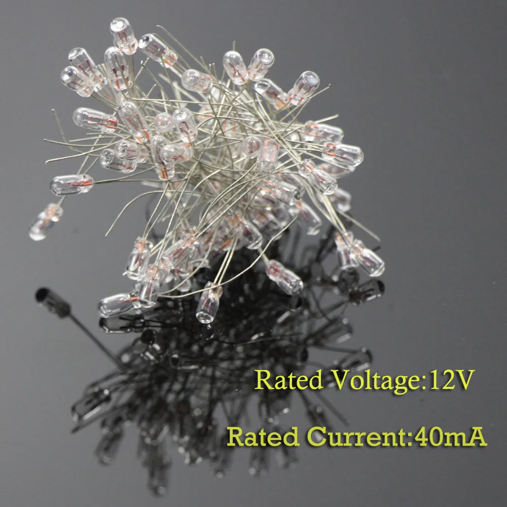 Evemodel 100pcs 2.5mm 3mm 4mm 5mm Clear Mini Bulbs Grain of Wheat Bulbs Incandescent Filament Lights 1.5V 3V 6V 12V