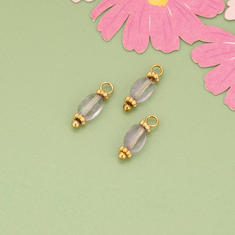 assoonas, 10 Stück/Lot, MI25, Schmuckzubehör, Edelstahl, Naturstein, Anhänger, handgefertigt, Schmuckherstellung, DIY-Anhänger – Detail 5