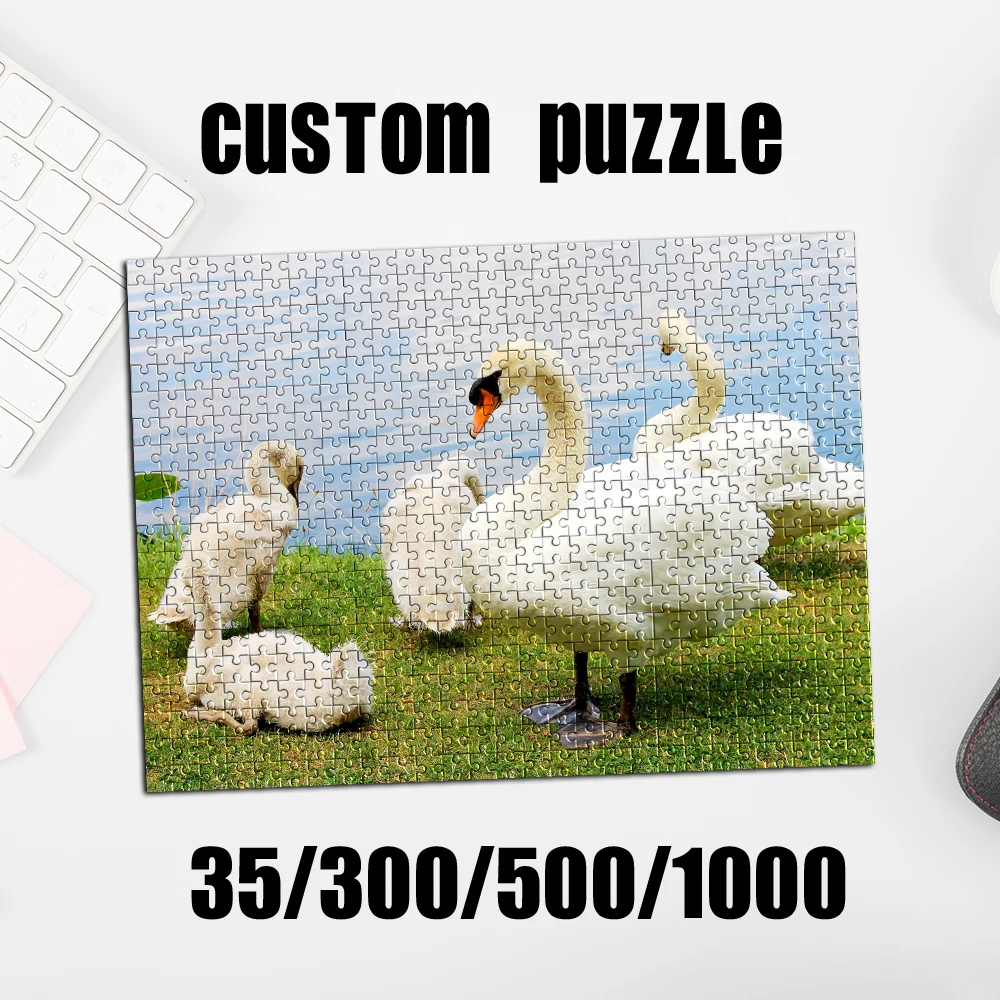 35/300/500/1000pcs Personalized Custom Photo Puzzle Scenery Photo Multiple Sizes Available