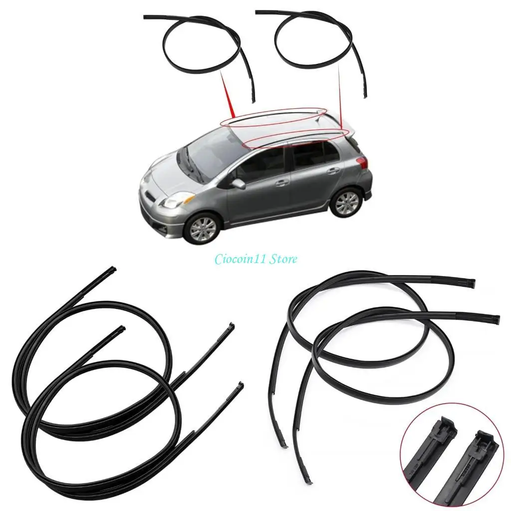 

Y1UB 1 Pair Weather Sealing Strips for Sedan 2007-2011 75551-52160 75552-52140 Replacement Left Right Side Weatherstrip