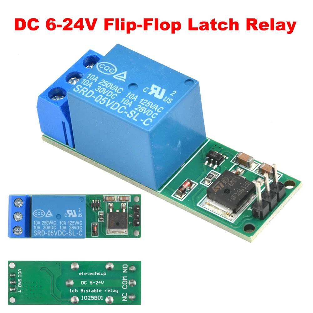 6-24V Flip-Flop Latch Relay Bistable Self-locking Low Pulse Trigger Module Tools Herramientas Ferramentas Flipper IO25B01