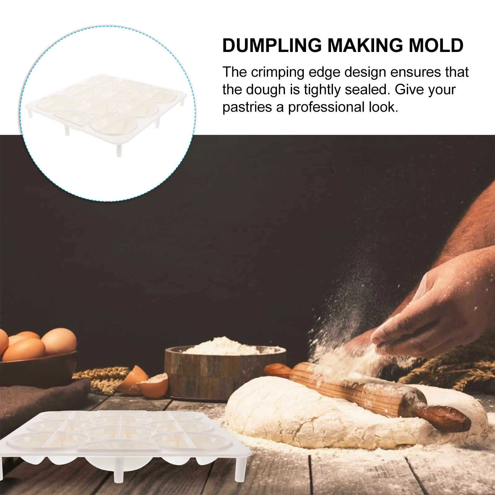 

Plastic Dumpling Mold 18 Holes Press Tool For Wrappers Kitchen Baking Accessory Diy Dumpling Maker Set Sealing Crimper