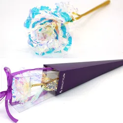 24K Eeuwige Roos Kunstbloemen Folie Verguld Goud Roos Bruiloft Valentijnsdag Decoratie Moederdag Geschenken Nep Bloem