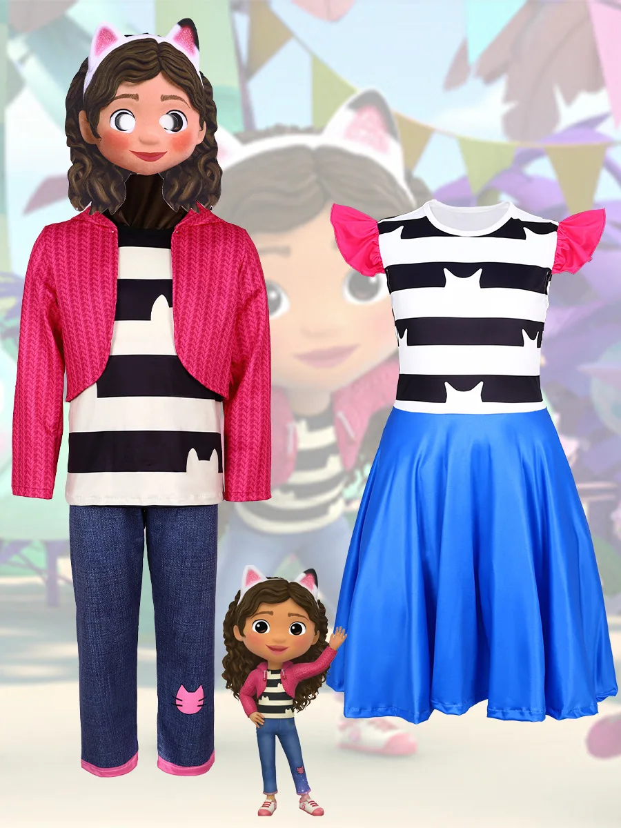 جديد غابي دمية فتاة فستان قناع هالوين زي غابي بيت الدمية كرنفال تأثيري حلي طفل حفلة عيد ميلاد فتاة مجموعة #1