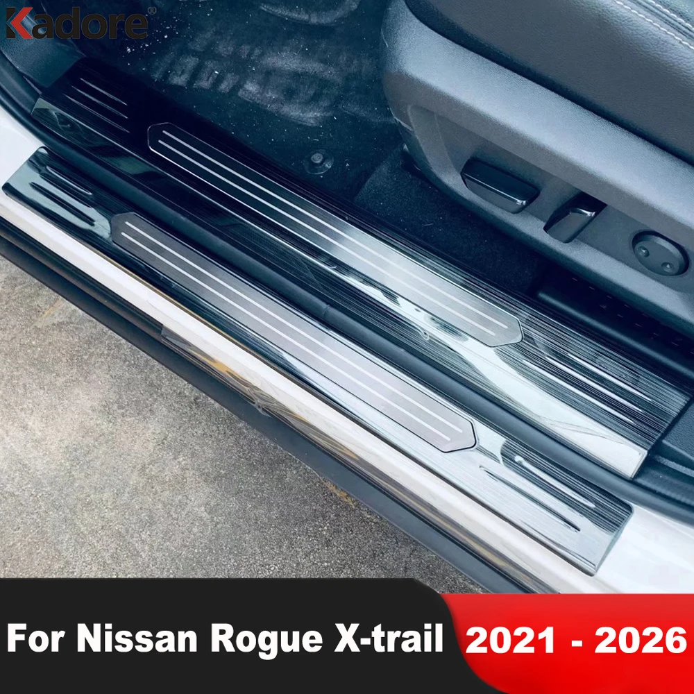 

Для Nissan Rogue X-trail 2021-2025 2026, стальная накладка на порог, накладка на порог, защита порога педали, автомобильные аксессуары
