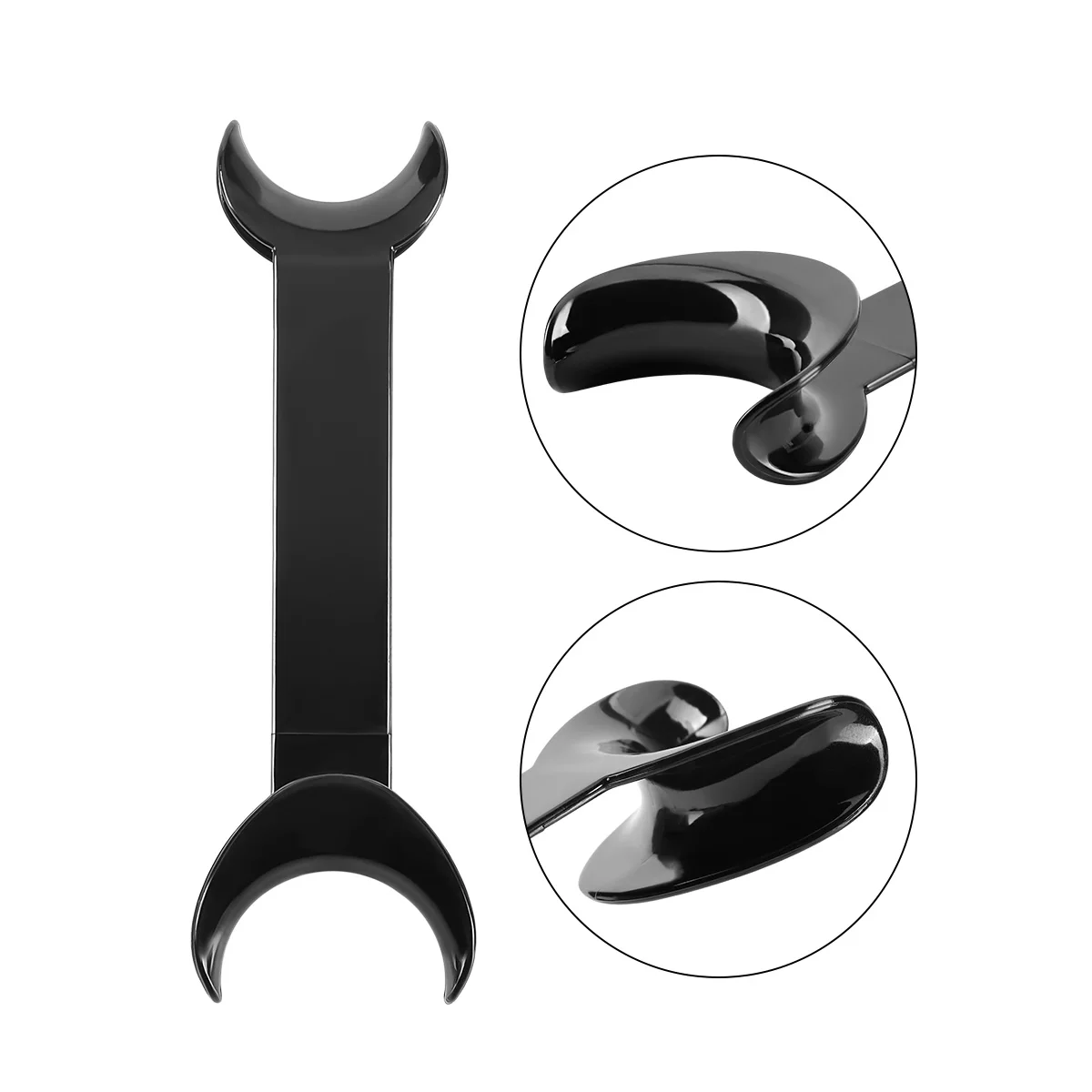 AZDENT 4pcs Black T-Shape Mouth Double Head Retractor Mouth Opener Orthodontic Teeth Mouth Opener Dentist Tool