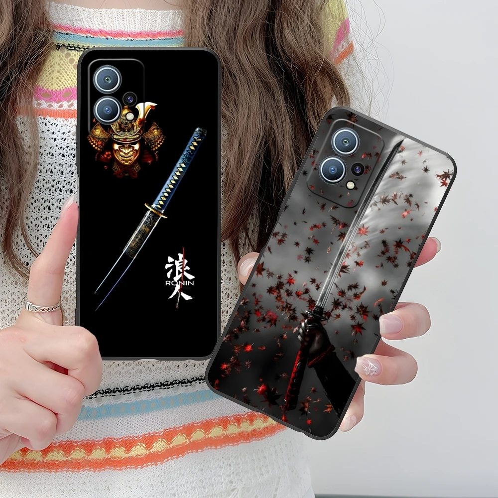 Katana Samurai Ronin Mobile Cell Phone Case for Huawei P60 P50 P40 P30 P20 P10 P9 P8 Pro Lite Plus Black Soft Phone Cover Shell