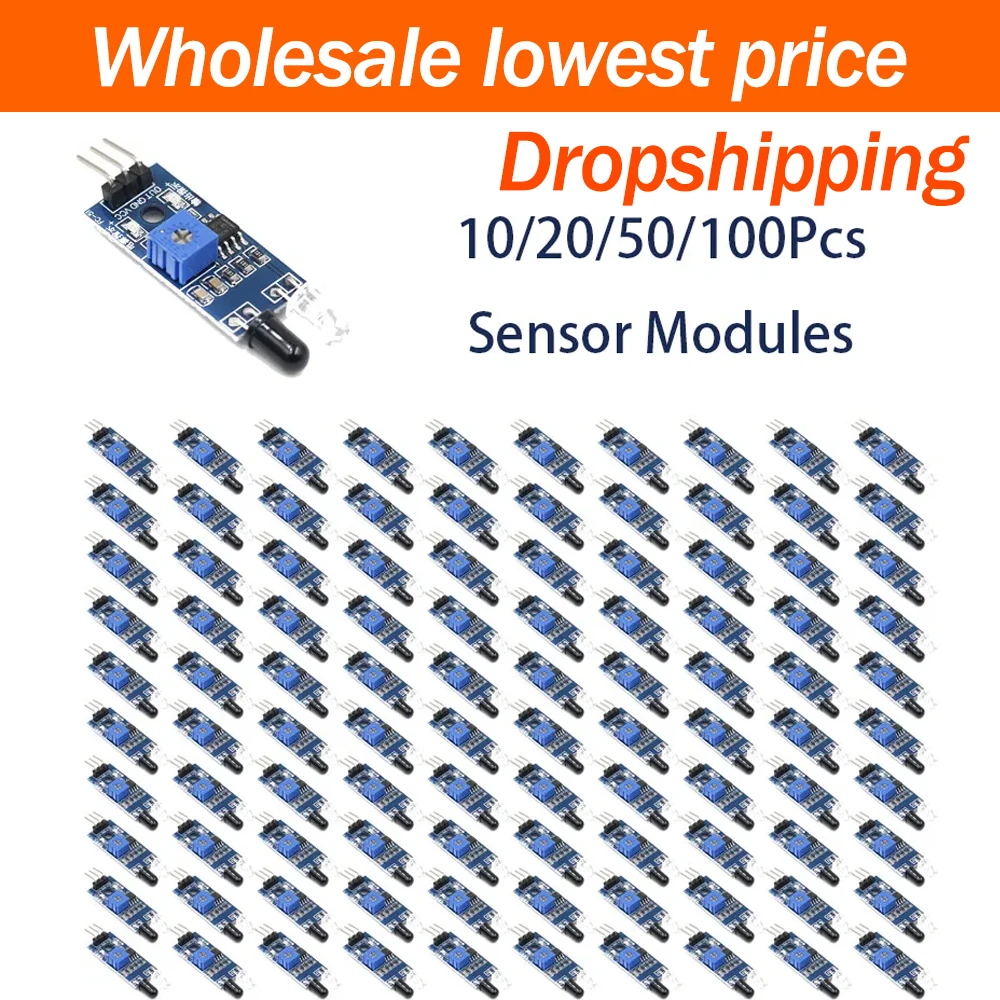 10/20/50/100Pcs Smart Car Obstacle Avoidance Sensor Module Infrared Pair Tube Module Photoelectric Reflection Sensor