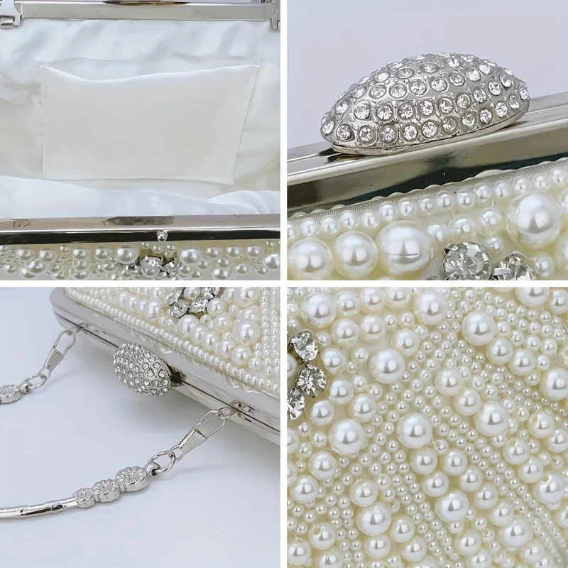 Diamond Carrying Bag Versatile Beaded Evening Dress Popular Fashion Metal Chain Shoulder Bag Handmade Beaded Embroidery Bag