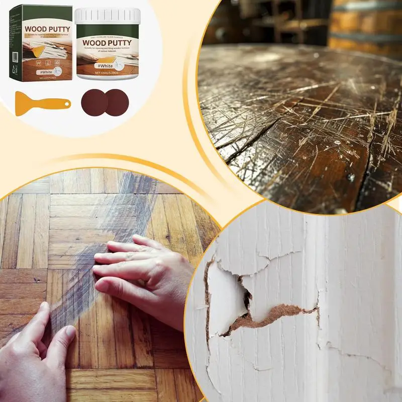 Wood Putty 150g Stainable Wood Crack Filler Wood Furniture Repair Kit Touch up Wood Putty Wood Caulking Filler for Repairing
