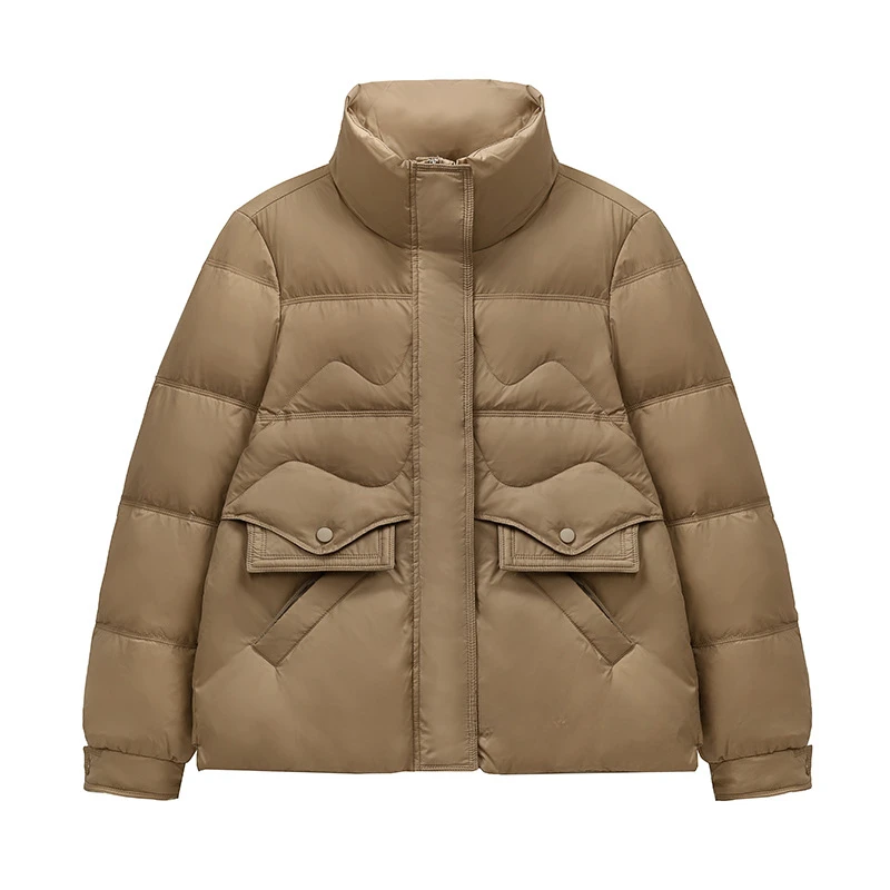 Kurze schlanke Daunen jacke Herbst Winter koreanischer Stil modischer Stehkragen verdickte warme Pendler jacke weiße Enten daunen