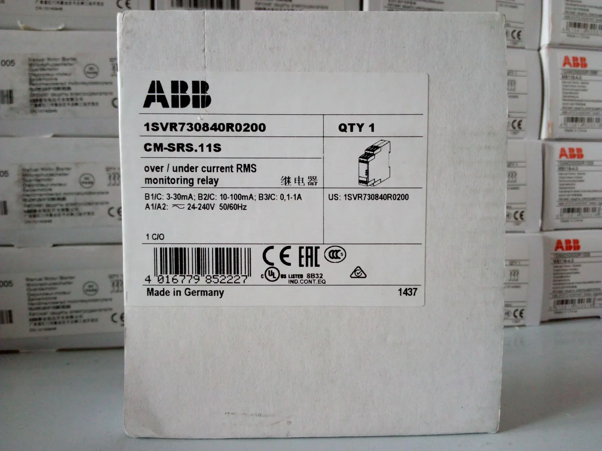 ABB Original Monitoring Relay CM-SRS.11S, 24-240V AC/DC; 10081550