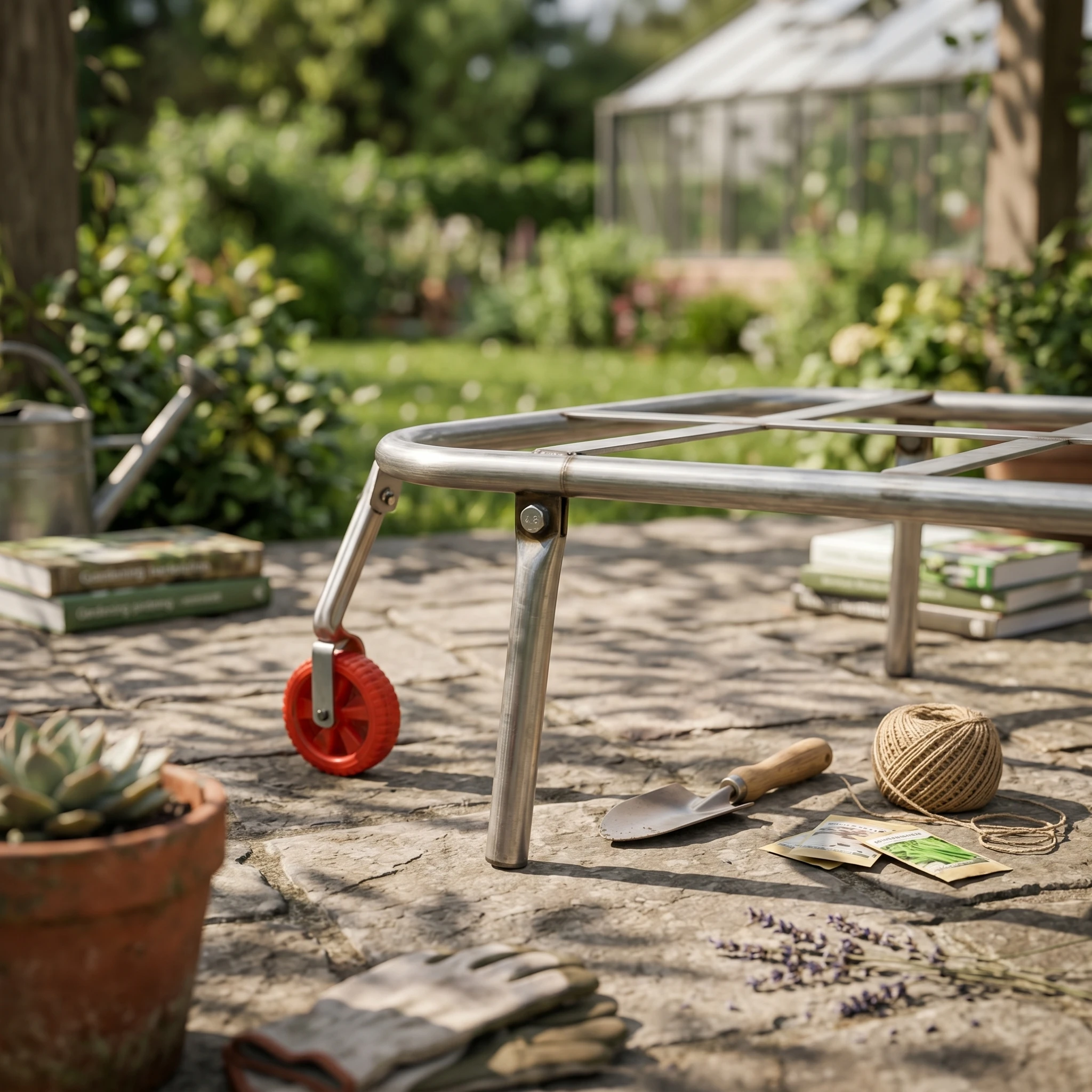 

Steel Garden Cart Stable Transport Hand Cart Low Profile Open Platform for Moving Materials Farm Use
