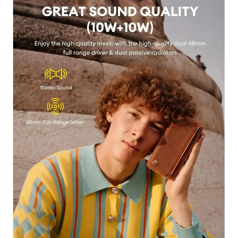 FOR MP230 Portable Bluetooth Speaker, Wireless Speaker with Stereo Sound for Home & Outdoor,Support AUX, USB-C