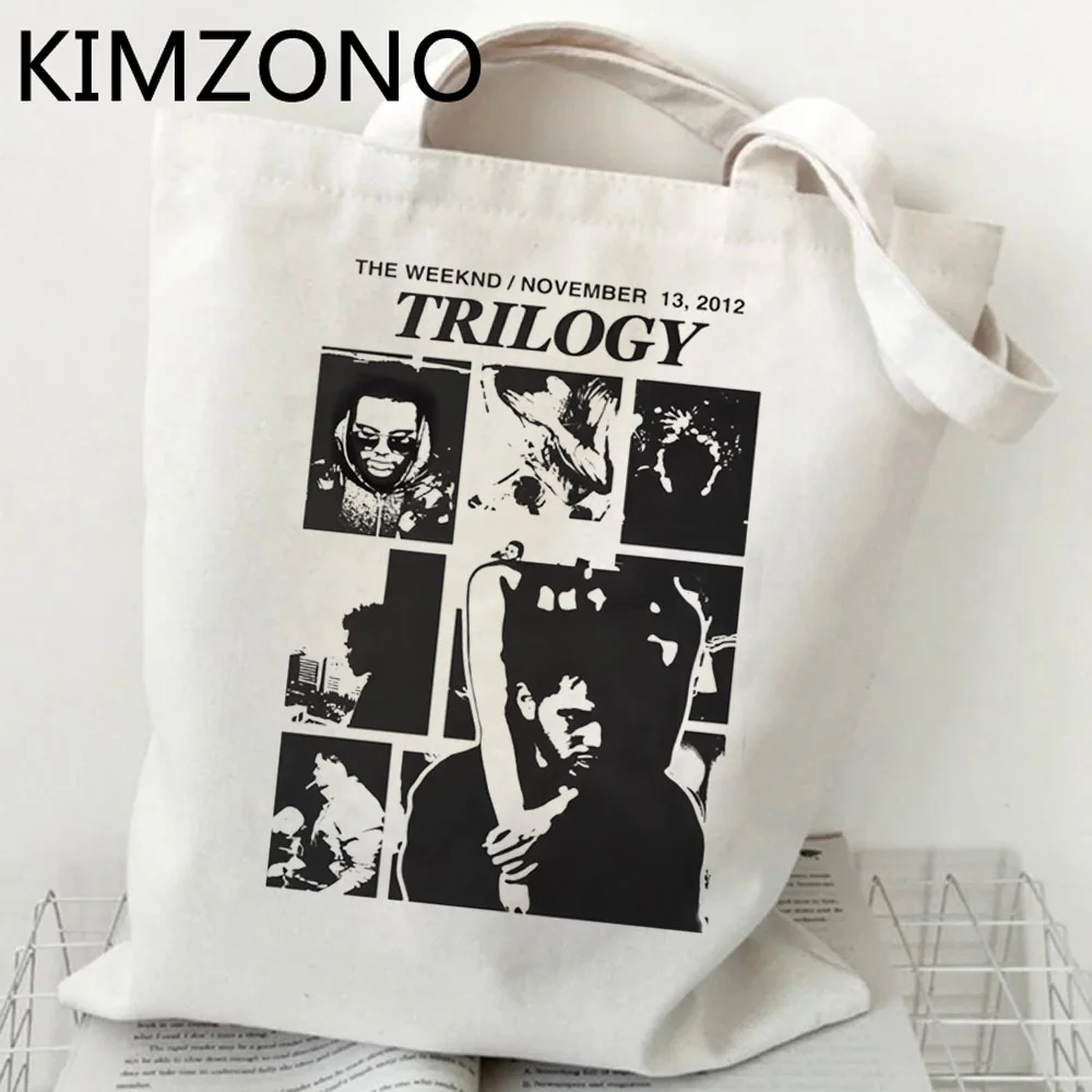 the Weeknd shopping bag tote reusable grocery shopper bolsas de tela recycle bag bag net shoping woven foldable sac tissu