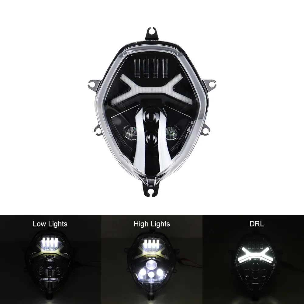 Aluminum LED Headlight Hi-Low DRL Assembly for Suzuki V-Strom 650 1000 DL650 DL1000 New Condition 6000k Color Temperature