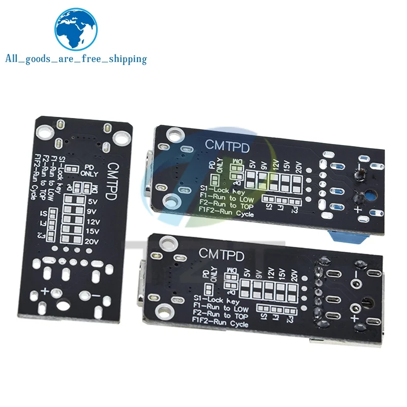 TZT-USB Type-C Fast Charge Trigger Board Módulo, Boost Power Module, PD, QC, Decoy, 100W, 5A, 2.0, 3.0