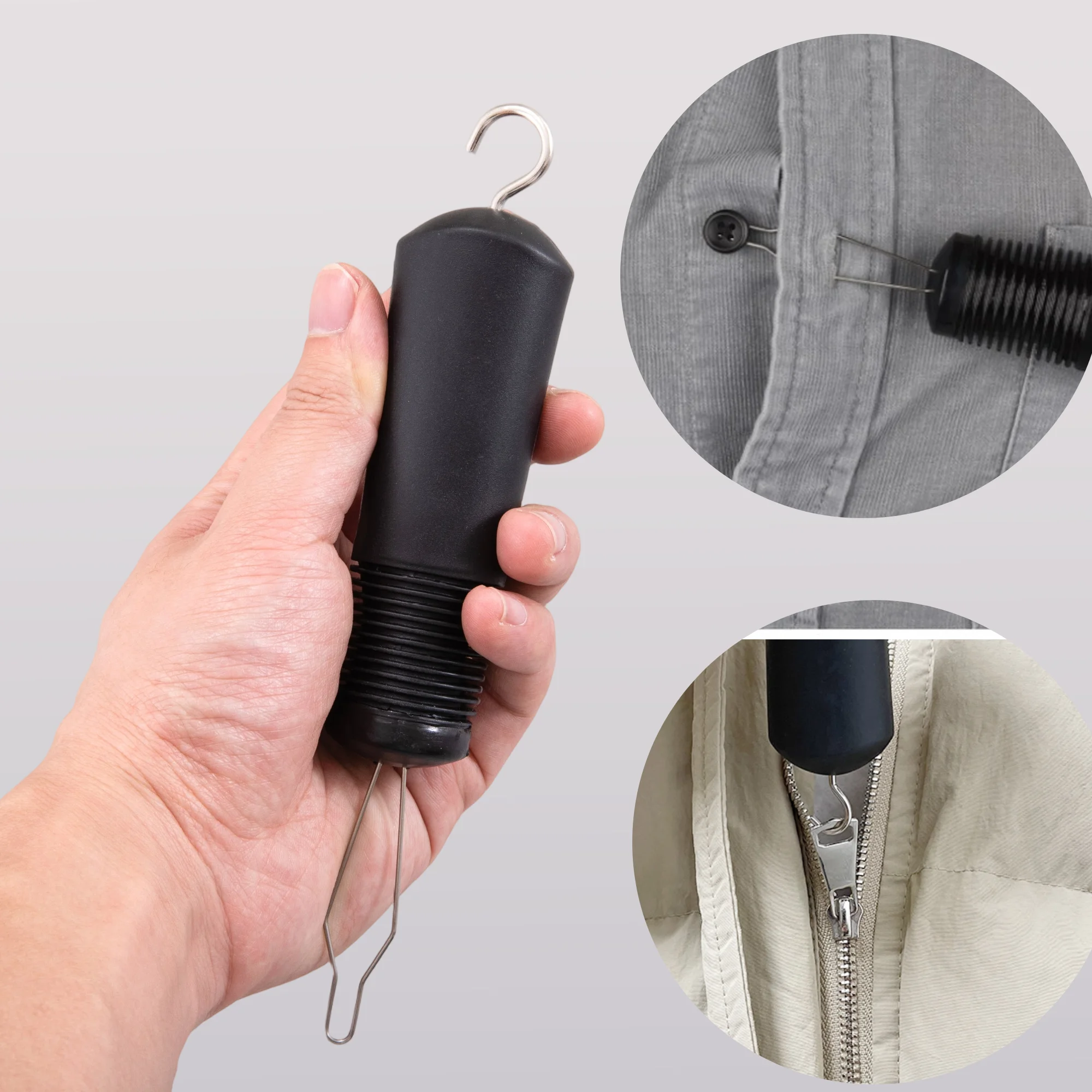 1pc Button Hook and Zipper Pull Assist Tool with Comfort & Wide Grip,One-Handed Button Helper for Elderly and Arthritis Patients