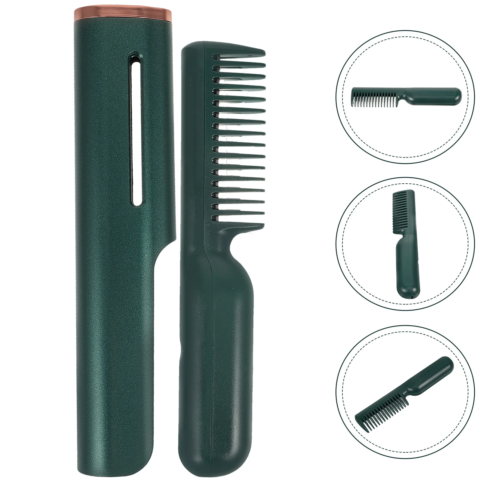 

Green Portable Hair Comb Waver Tool Curling Straight Ceramics Electronic Straightener