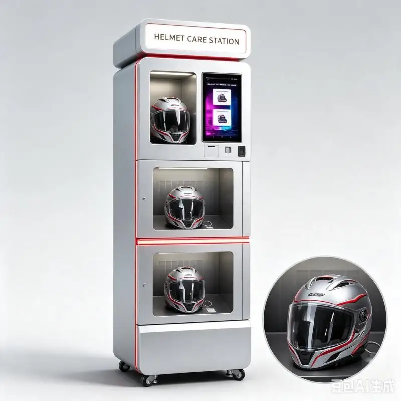 Smart Helmet Cleaning Vending Machine Customized Automatic Cleaning Drying Sterilizing System For Motorcycle Helmet Service
