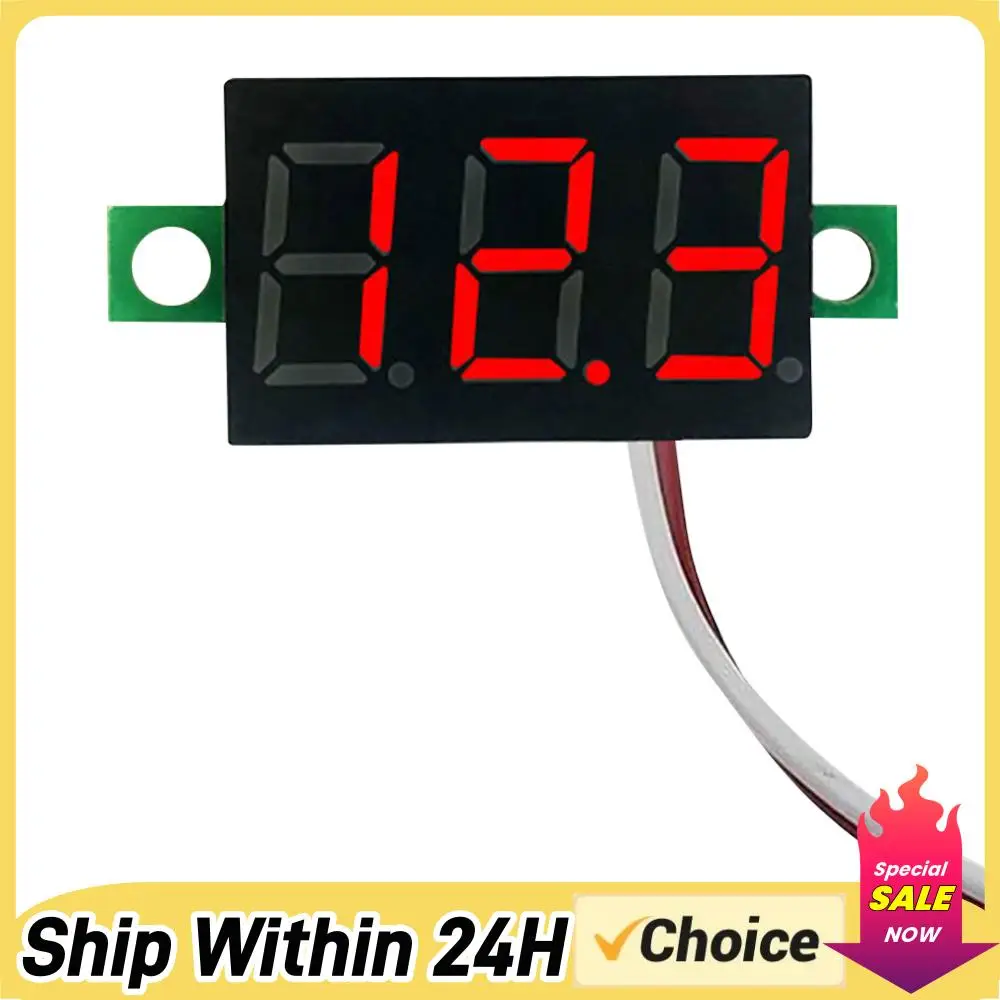 2 Wires Mini Digital Voltmeter Accurate Pressure Measurement DC 5V-30V 0.28 Inch DC Voltage Display Reverse Polarity Protection