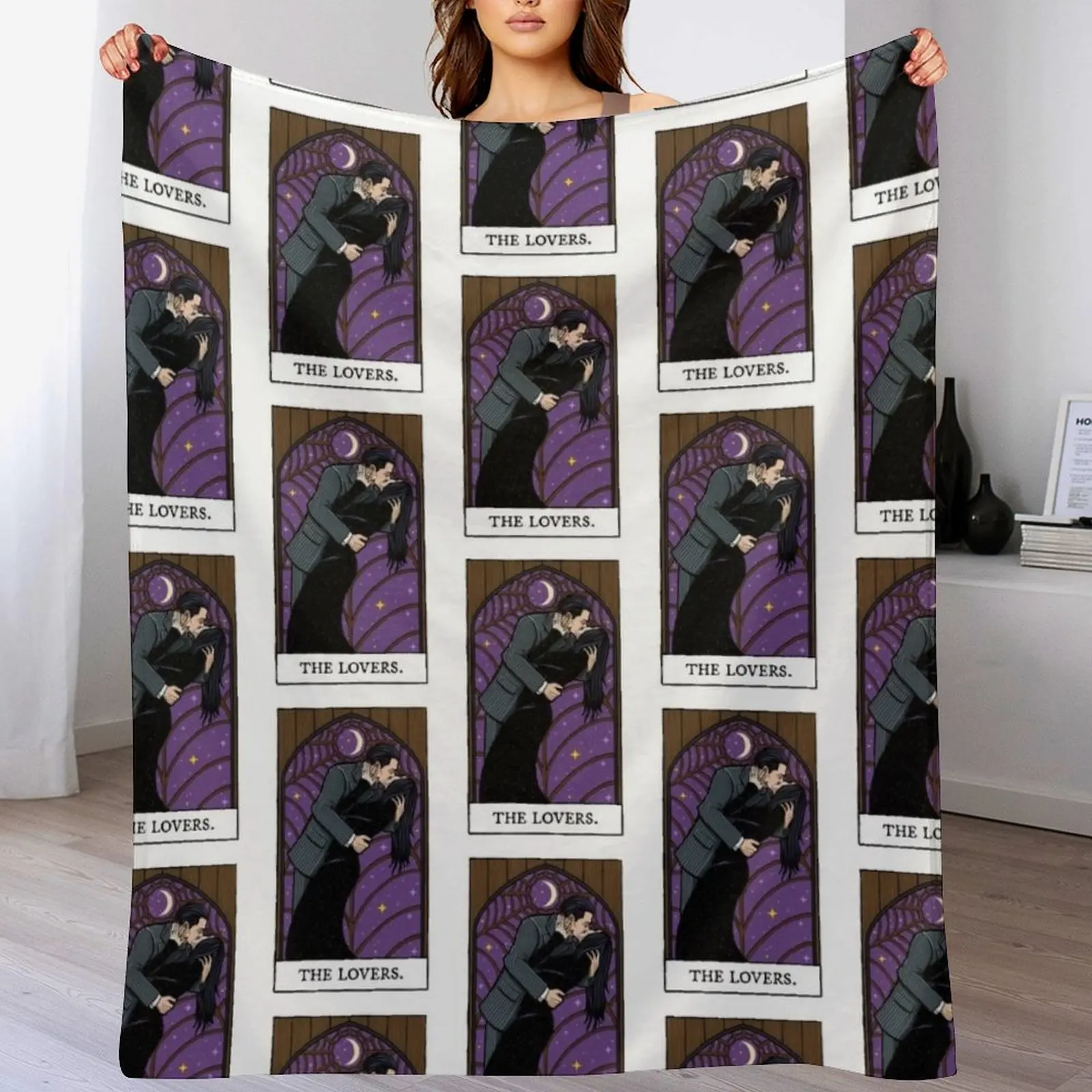 

The Lovers Tarot Card Throw Blanket valentine gift ideas Shaggy Blankets