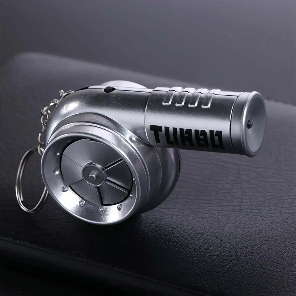With Sound Turbo Key Chain Car Keyring Light Torch Turbocharging Pendant Spinning Glowing Simulation Turbo Boys Children