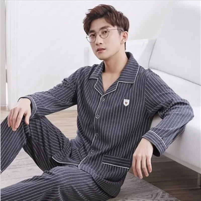 Sleepwear Men\'s Clothing Homewear Autumn Winter Thin Elegant Comfortable Casual Simple Stylish Versatile Loose Fit Large Size