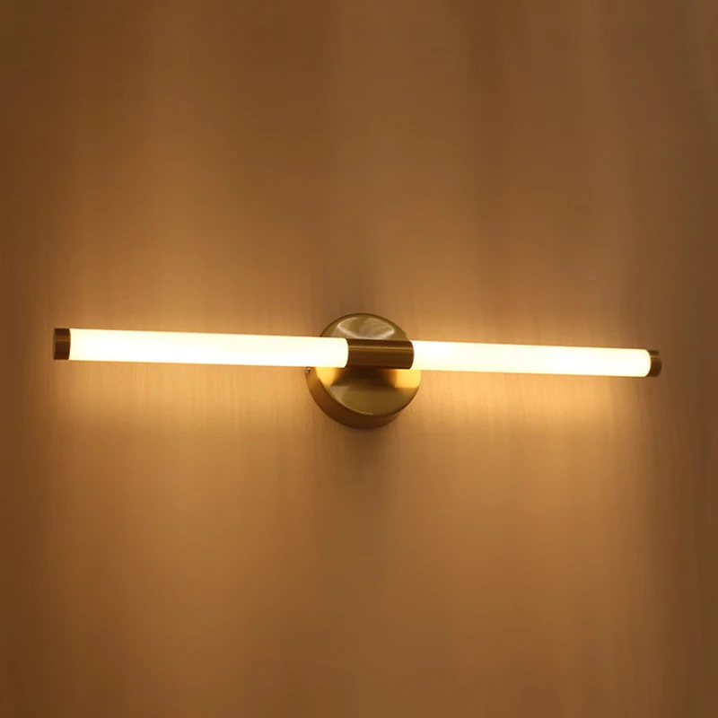 

Modern Bathroom Led Mirror Headlights Minimalist Wall Lights Tri Color Dimming Makeup Lights Bathroom Bed-Room Mirror Headlights