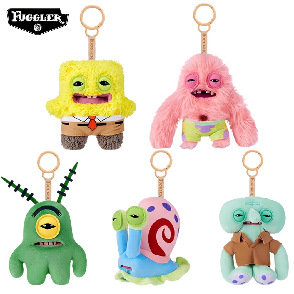 Fuggler SpongeBob SquarePants Funny Ugly Monster Plush Toys Keychains Patrick Star Soft Stuffed Pendants Festival Gifts 12CM