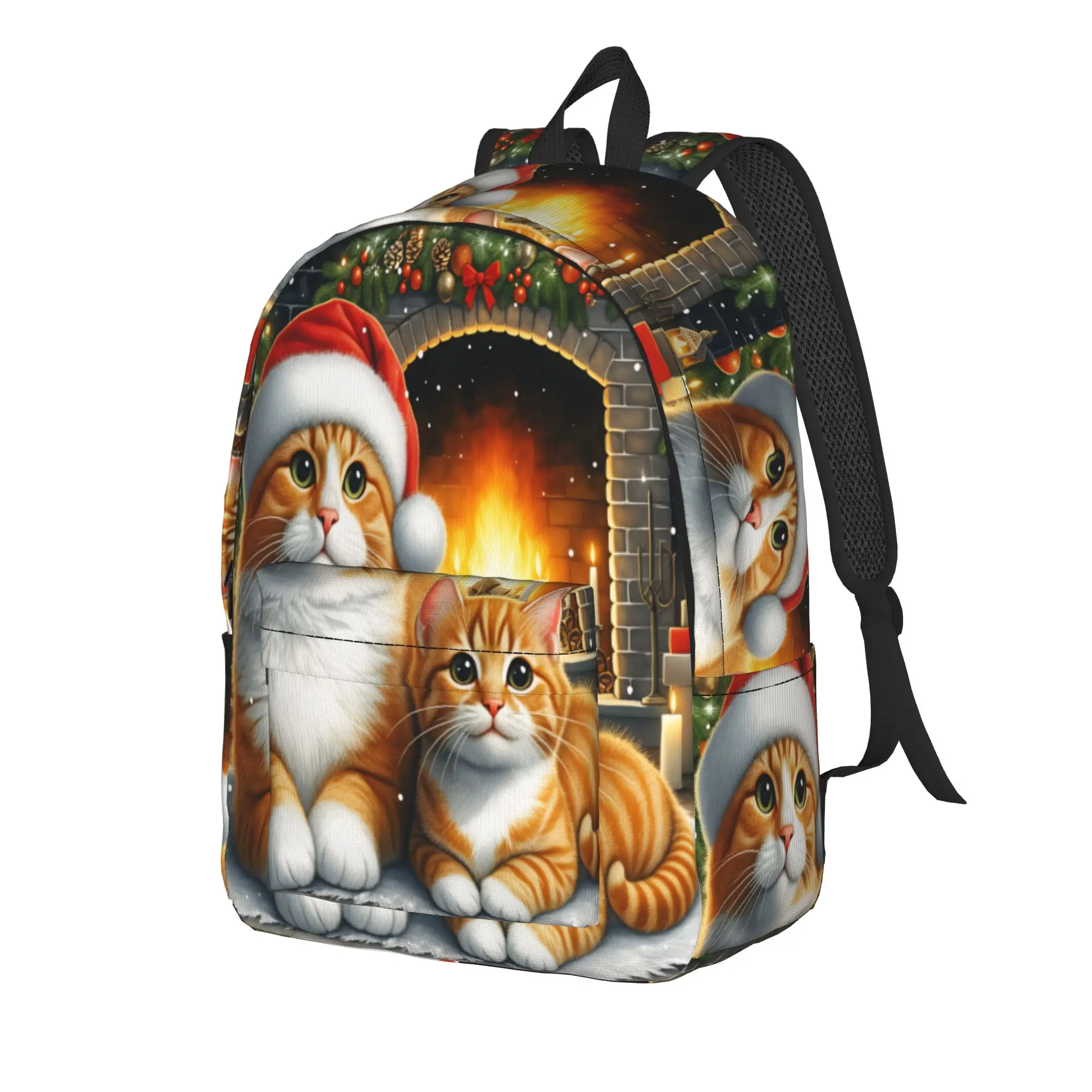 Cute Kitten in Hoodie Backpack  University Backpacks Female High Quality Big High School Bags Kawaii Rucksack