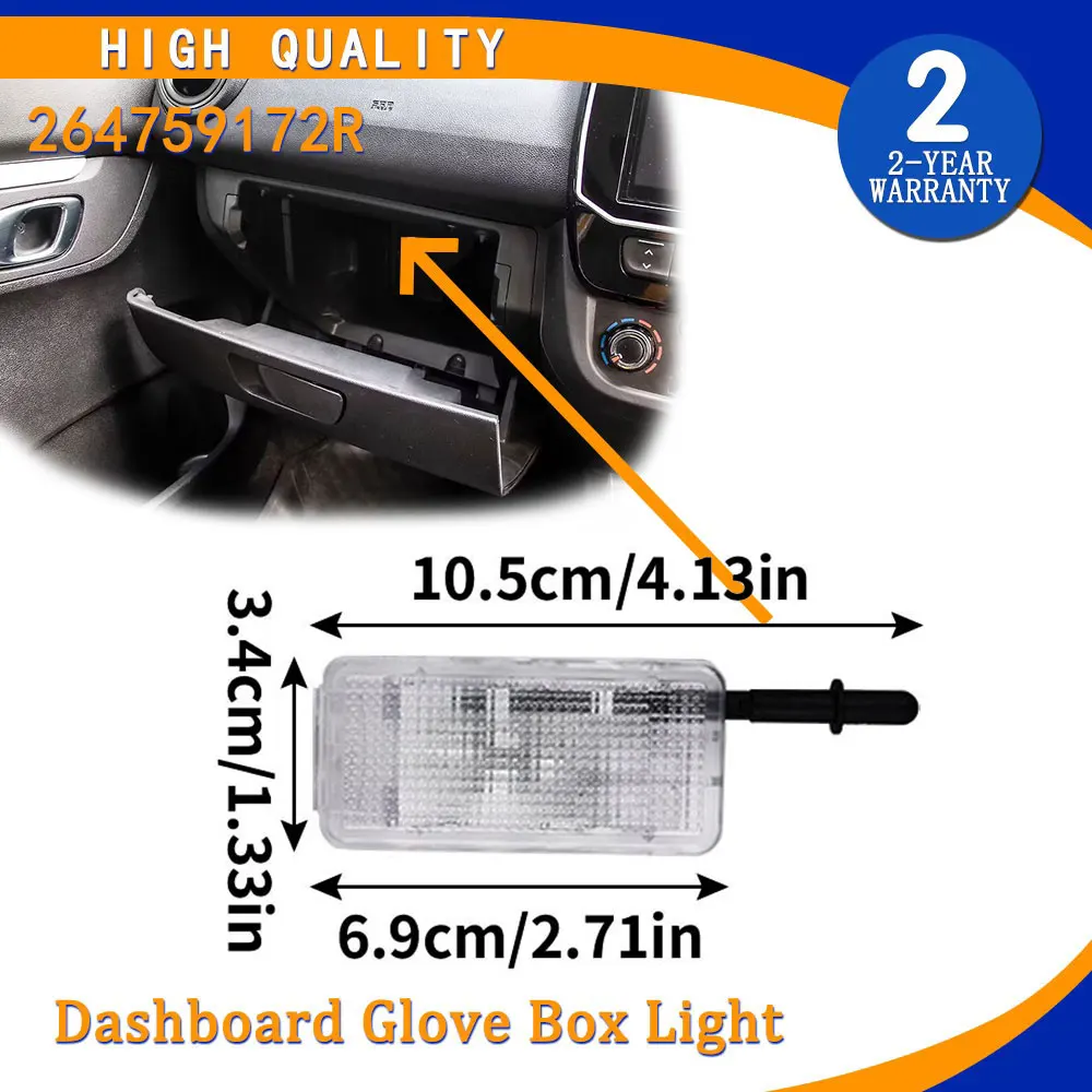 For Renault Clio IV Megane IV Captur Latitude Dashboard Glove Box Light 12V 264759172R Aftermarket Replacement Lamp