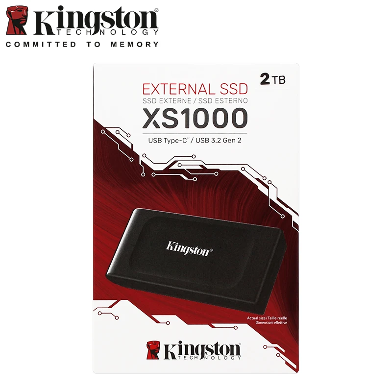 Kingston-Disque Dur Externe SSD XS1000, 1 To, 2 To, Max 1050 Mbumental, USB 3.2, Type-C, pour PC