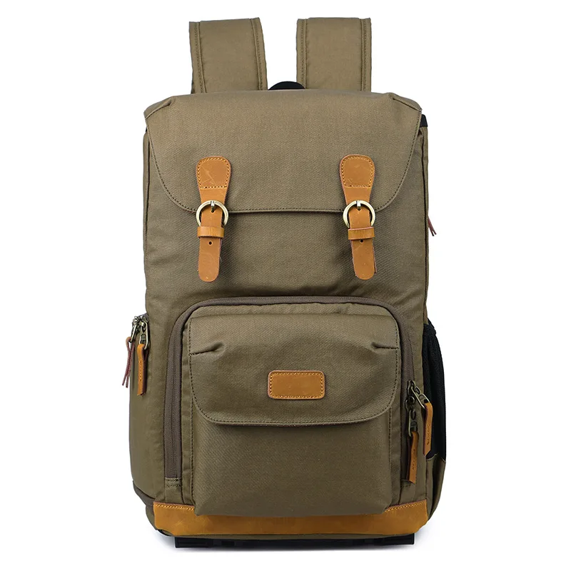 Korean version of the new double shoulder photography backpack, twill SLR digital bag, waterproof canvas camera liner bag