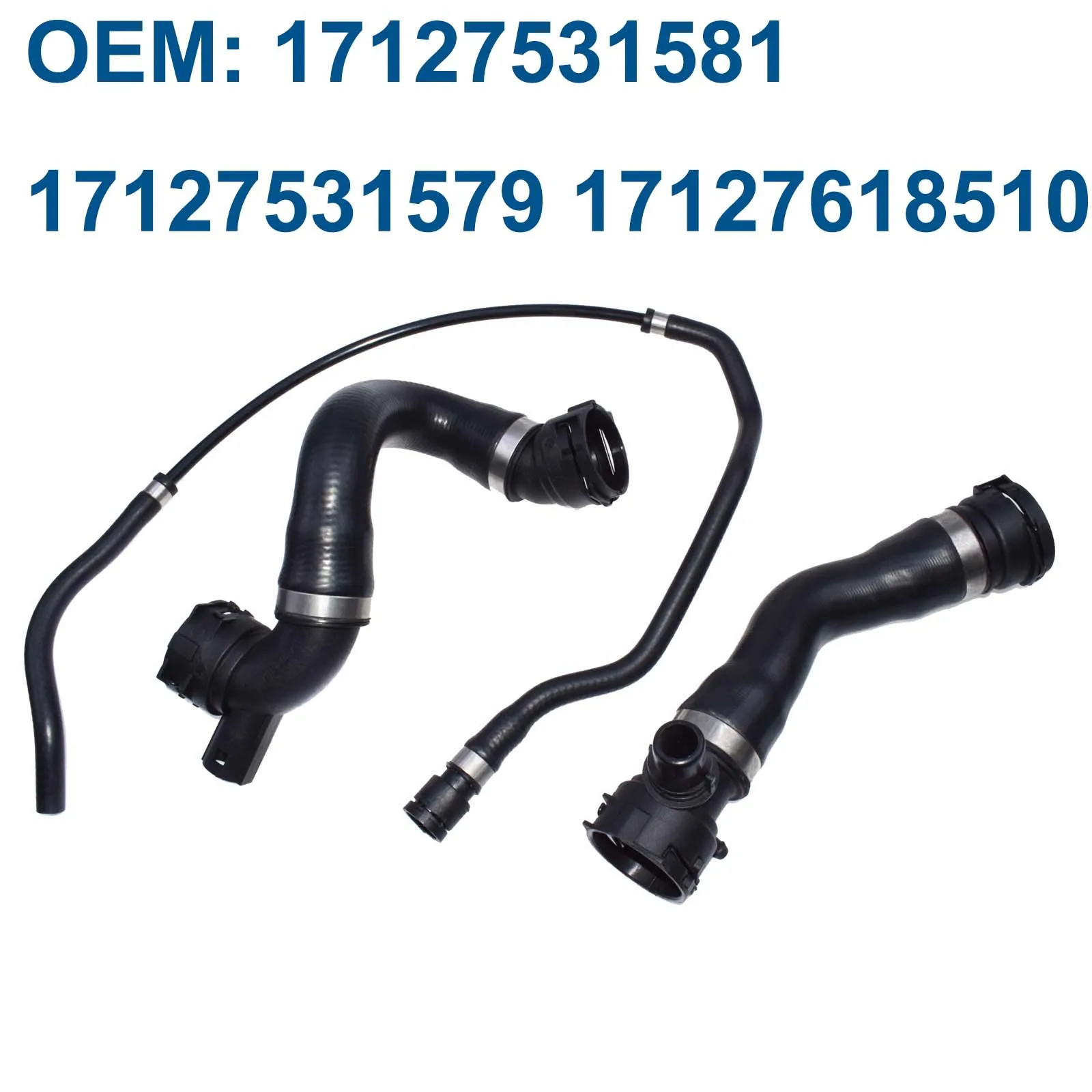 

17127531581 17127531579 17127618510 Coolant Radiator Hose Pipes 3 Pieces Kit for BMW E82 E88 E90 128i 328i 328xi 325i 325xi 330i