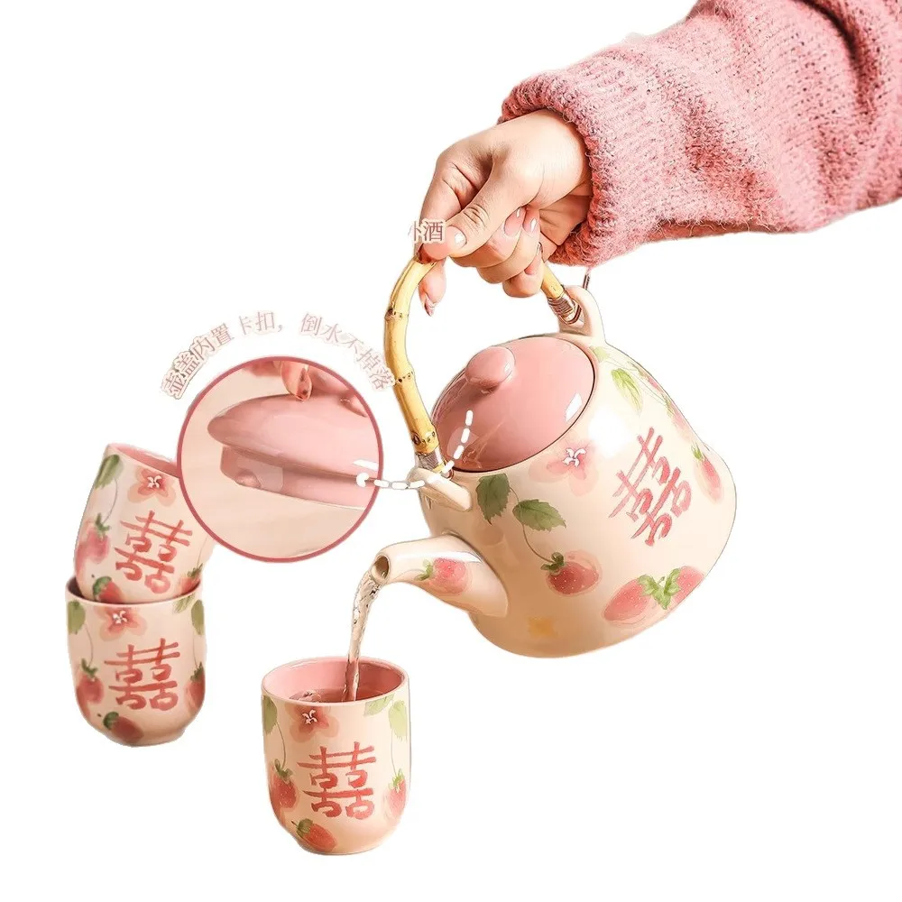 Teapot set, mug, ceramic household housewarming, new home engagement, new wedding, bride Valentine's Day gift, cup, tea set